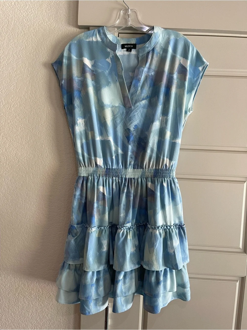 Wildfox Blue Tiered Ruffle Mini Dress
